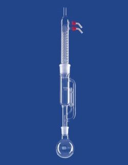 Lenz Laborglas Extractor acc. to Thielepape Extractor 250 ml, with dimroth condenser NS 45.40 with fritted glass