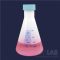   Erlenmeyer flask 100 ml GL 52, PP, blue graduated with screw cap