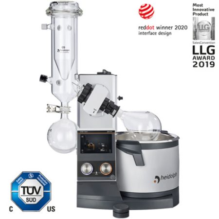 Rotary evaporator Hei-VAP Expert HL/G6B with hand lift, plastic-coated glass sets