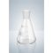   Hirschmann, Erlenmeyer lombik 250 ml magas 140 mm, fehér beosztott, bőnyakú, borosilicate üveg 3.3, csomag: 10