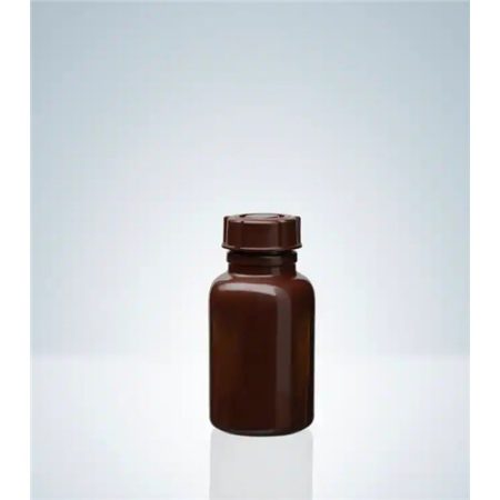 Wide neck bottles 100 ml, PE-LD, amber height 92 mm, GL 32, ? 48 mm pack of 100