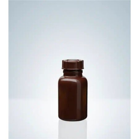 Wide neck bottles 250 ml, PE-LD, amber height 123 mm, GL 40, ? 64 mm pack of 100