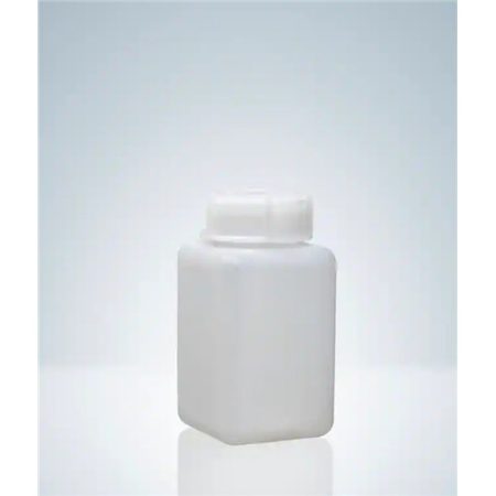 Wide neck bottles 100 ml, square, PE-HD, natural height 76 mm, GL 32, 46x46 mm pack of 100