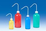   Wash bottle set, 1000 ml, coloured, LDPE/PP blue, yellow, red, green (1 pc each)