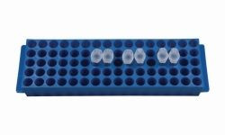 LLG-80-well Microtube racks blue, PP, for 1.5/2.0 ml tubes, pack of 5
