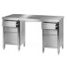   Work table 2000x750x900mm (LxDxH) 18/10-steel, incl. set of drawers r+l
