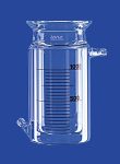   Lenz Laborglas Reaction vessel 30000 ml, LF 200 cylindrical, with tempering coat, 2 connection pieces KF 25, valve 20 mm