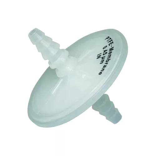 LLG-vezetékbe épített szűrő 0,45 µm PTFE membrán, PP ház, Ø 50 mm, 20 db-os kiszerelés