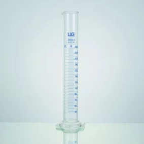   LLG-Mérőhenger 10 ml, magas forma, boroszilikát 3,3, A osztály, kék skála, boroszilikát 3,3 talp, tételszám szerint hitelesített 2 darabos kiszerelés