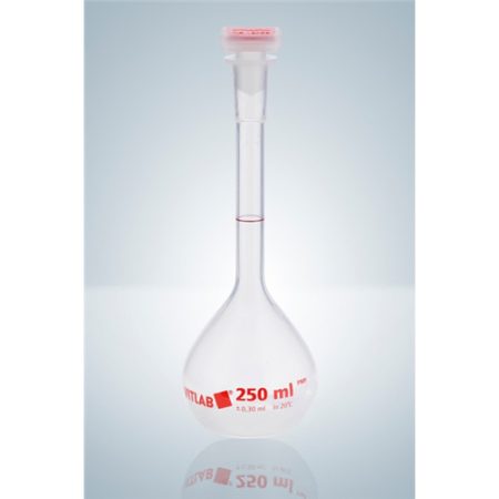 Volumetric flask 10 ml, PP, class B NS 10/19, with polyplug