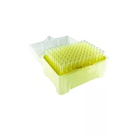   LLG pipettahegyek 10 µl, alacsony retenciójú, átlátszó, steril, 10 db 96 db-os rekeszben