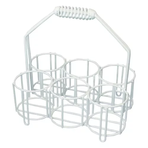 LLG palacktartók, 6 nyílással, belső átmérő 130 mm, 2000 ml-es palackokhoz, nejlonbevonatú drót