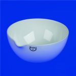   Evaporating basin 58 mm ? porcelain, french form, with spout and flat base