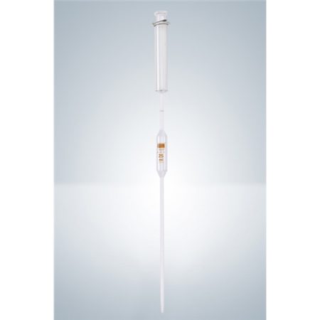 Volumetric pipette 1 ml with piston, amber graduation