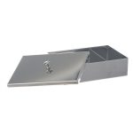   Instrument box, 220 x 150 x 50 mm, rectangular, knob lid, stainless steel 18/8