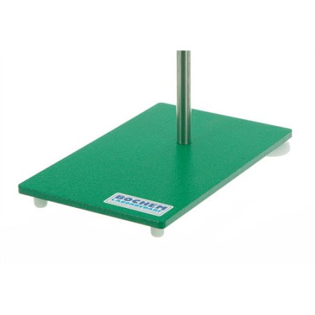 Stand base 300x150x6 mm steel, varnished, thread M10, 1 adjustable foot