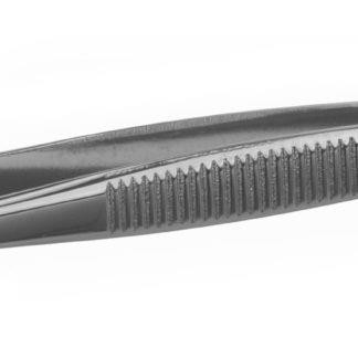 Forceps 105 mm, stainless steel sharp/straight, with guide-pin