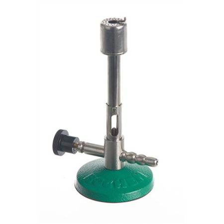 Bunsen burner for natural gas with needle valve DIN 30665, air regulation, pilot flame, max. 1300°C, 1.53 KW