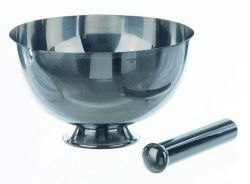 Mortar 1000 ml, 160 mm dia. stainless steel 18/10 without pestle
