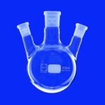   Round-bottom Flasks, 50ml, Three-neck Side necks angled, C.nech NS 14/23 Side Neck NS 14/23 Cap.