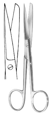 Scissors 130 mm, straight, sp./st. standard, Wironit