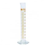   Measuring cylinder 5 ml, class B, tall form, short line graduation, Borosilicate glass, amber graduated