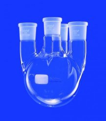 Round-bottom flask 1000 ml Four-neck, C. neck NS 29/32 side neck NS 29/32, DURAN®