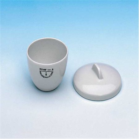 Porcelain crucible 45 mm   medium shape, glazed, DIN 12904 numbered from 1-10, VE=10