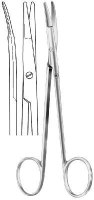 Dissecting scissors 120 mm, curved st./st., Kilner/Ragnell