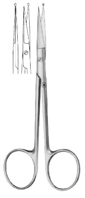 Coronary and dissecting scissors 115 mm, fine with knob