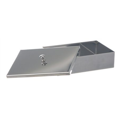 Instrument tray 500x200x80mm rectangular, button lid Stainless steel 18/8