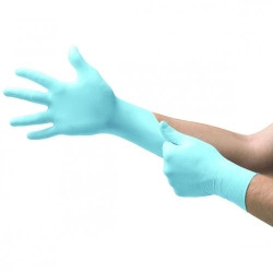 Touch N Tuff® size M (7?-8) nitrile gloves, 240 mm, powder-free, light blue, pack of 100