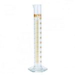   Measuring cylinder 250 ml, class B tall form, short line graduation, Borosilicate glass, amber graduated