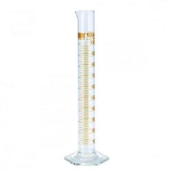 Measuring cylinder 250 ml, class B tall form, short line graduation, Borosilicate glass, amber graduated