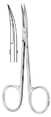 Scissors 105 mm, curved, sp./sp. fine