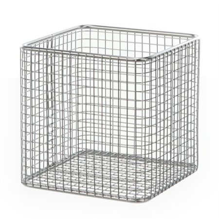 Wire basket 100x100x100 mm 18/8 stainless steel E-POLI mesh size 8x8mm