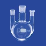   Round-bottom Flasks, Three-neck, Side Necks Parallel, C. Neck NS 24/29 Side Neck NS 19/26