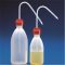 Wash bottle 250 ml HDPE 60 x 140 mm, red cap