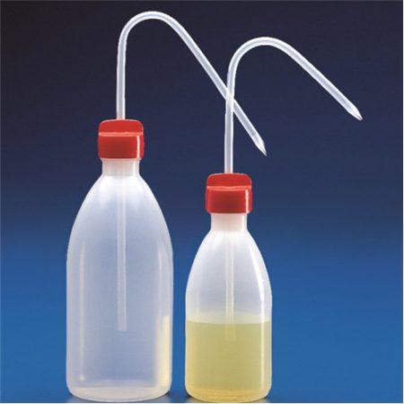 Wash bottle 500 ml HDPE 75 x 180 mm, red cap