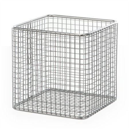 Wire basket 18/8 stainless steel polished, 200 x 200 x 150 mm mesh 8 x 8 mm