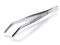 Forceps 130 mm, curved, blunt points, stainless steel