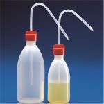 Wash bottle 50 ml, PE 35 x 96 mm, red cap