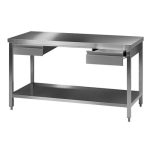   Worktable 2000x750x900mm (LxDxH) stainless steel with groundplate, 1 drawer GN 1/1-100 left and right