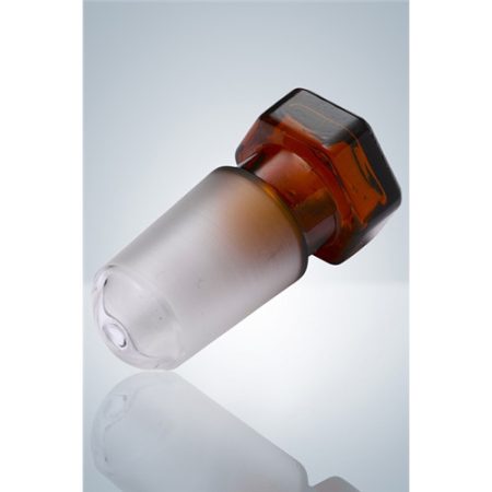 Hollow glass stopper NS 7/16 amber