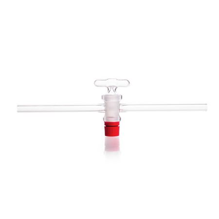 DURAN® Single way stopcocks, complete with hollow key with glass handle, bore 6 mm, NS 21.5