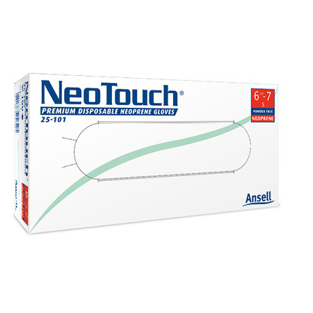 Microflex® NeoTouch® size M (7.5-8) disposable gloves, Neoprene, powder free, light green, pack of 100