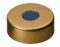   LLG-Magnetic crimp cap N 20, gold, 8 mm center hole, Butyl light grey/PTFE dark grey, Hardness: 50° shore A, Thickness: 3 mm, pack of 100
