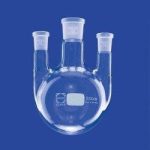   Round-bottom Flasks, Three-neck, Side Necks Parallel, C. Neck NS 29/32 Side Neck NS 29/32 Cap. ml