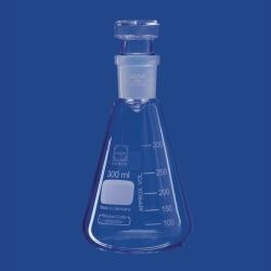 Iodine determination flask 250 ml, with collar with hollow hexagonal stopper NS 29/32