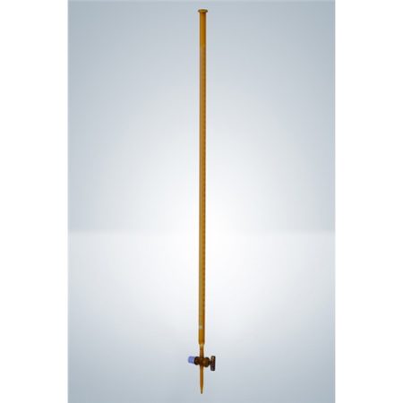 Burette 50:0,1 ml, Duran cl. AS, cc, brown glass, straight valve cock with PTFE spindle, white graduated